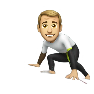 Macron sur un surf sticker