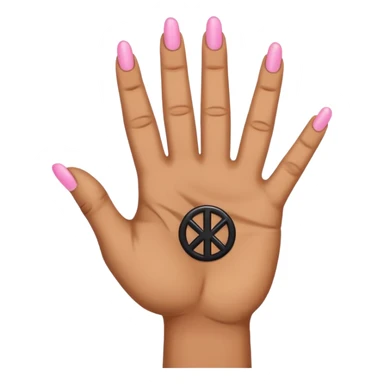 hand with rock symbol with the middle and index finger crossing over, middle behind index sticker