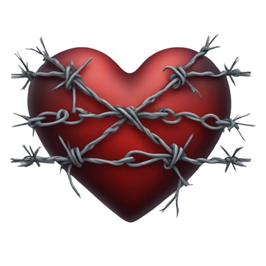 gothic heart with barbed wire sticker