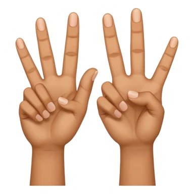 Manos con 3 dedos levantados y la otra mano solo 1 dedo levantado sticker