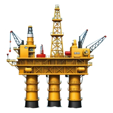 Oil platforms in the ocean scenery sticker
