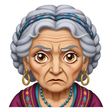 Angry gypsy grandma sticker