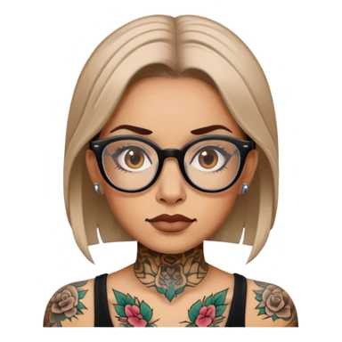 woman face with tattoos wearing glasses sticker