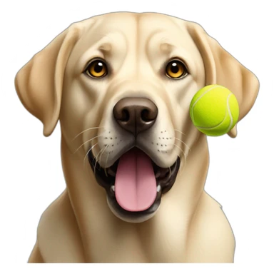 Labrador holding 4 tennis balls in mouth sticker
