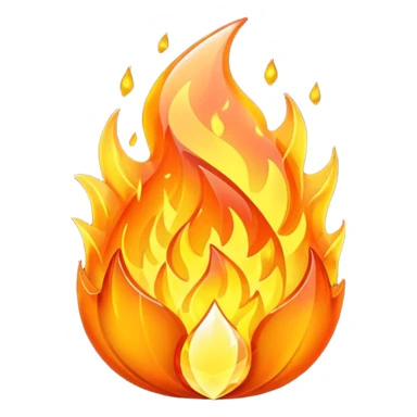 orange crystal fire sticker