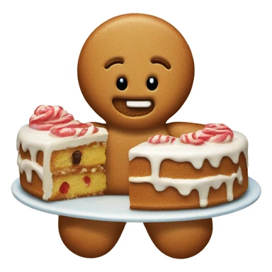 Gingerbread man eating a cake  sticker