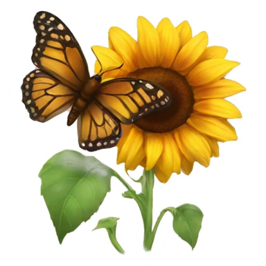 Sunflower and butterfly got engaged  sticker