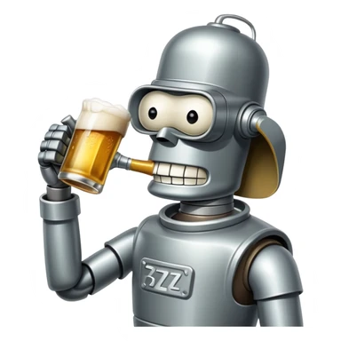 Bender Bending Rodriguez For Futurama Drinking Beer sticker