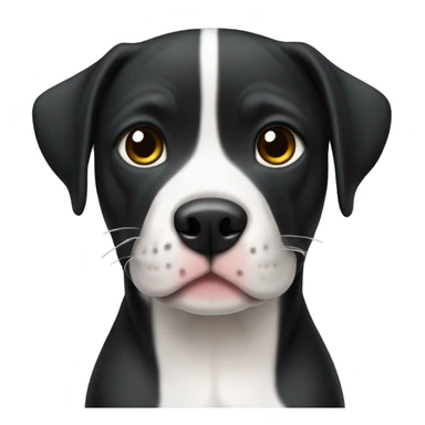 Perro pitbul negro con blanco sticker