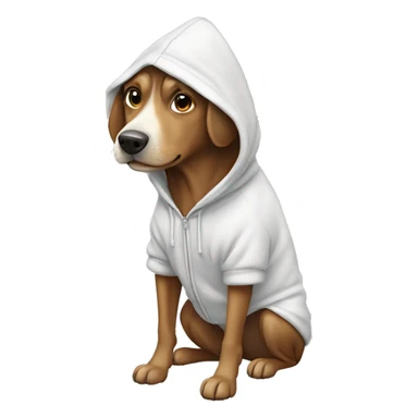 Dog wearing a hoodie ￼ sticker