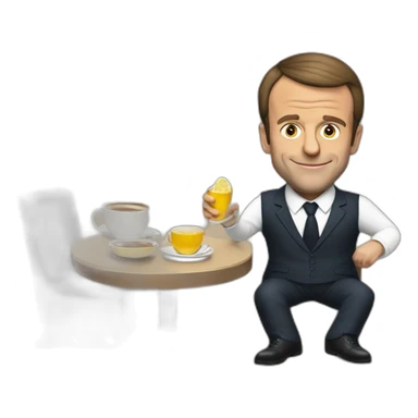 Emmanuel Macron with thé Simpson style sticker