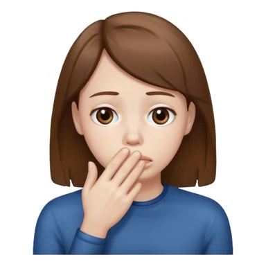 sad with hand covering mouth sticker