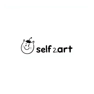 логотип для AI SaaS сервиса self2.art, современный минимализм, doodle стиль sticker