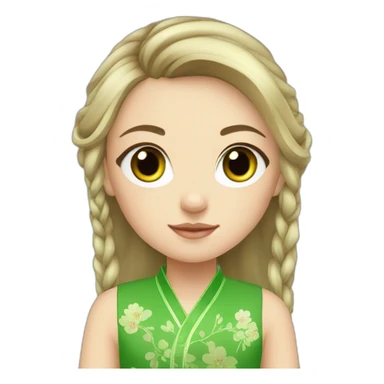Bruner Russian girl with green eyes in Chinese clothes  sticker