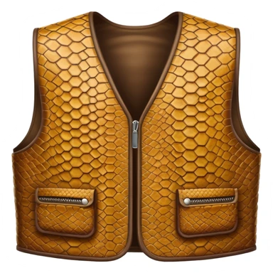 Hide vest with reptilian snake skin texture sticker