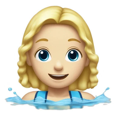 Blond Child swimming face up backstroke sticker