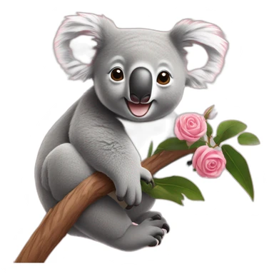 Koala sur une rose sticker