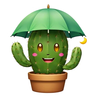 cactus with happy face and sunshade spec sticker