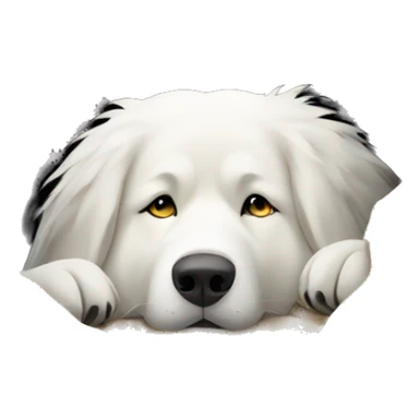 Great Pyrenees lying in a hole sticker