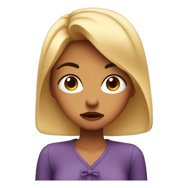 Girl annoyed kiss face sticker