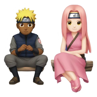 Naruto and sakura sticker