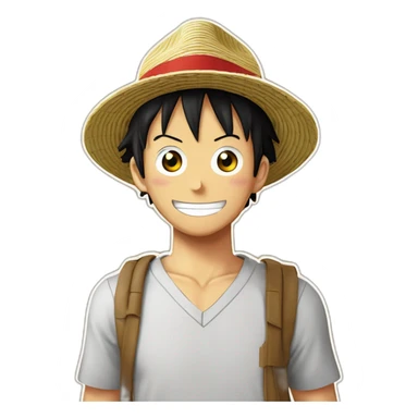 Luffy au chapeau de paille rencontre Cristiano Ronaldo sticker