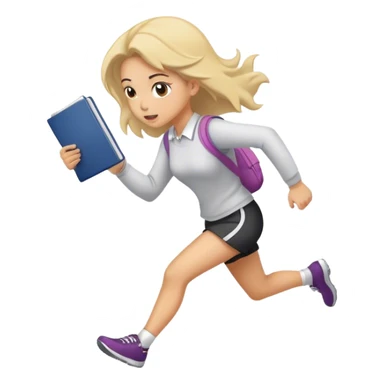 Niña huyendo sus tareas  sticker