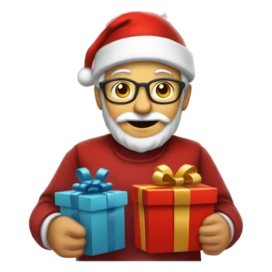 père Noël avec cadeau est costume rouge  sticker