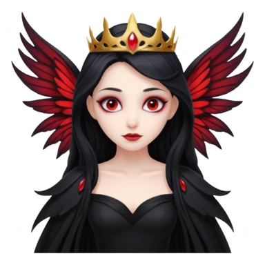 Dark fairy queen – Black gown, red eyes, wings


























 sticker