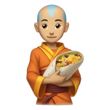 aang with a burrito sticker