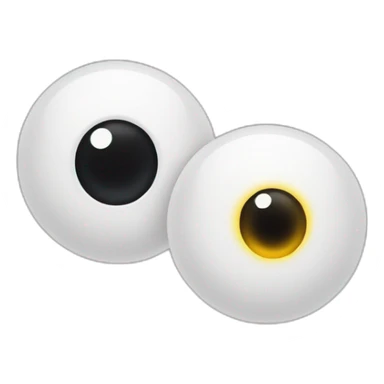 two eyesballs, one is black, one is white sticker