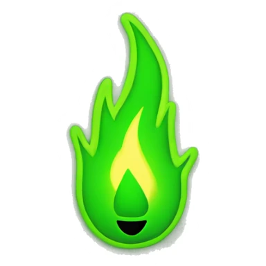 flame in neon green and black sticker