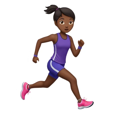 running asian girl sticker