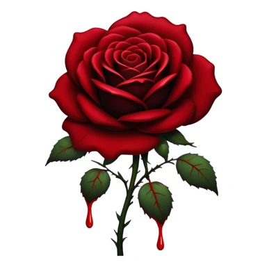 Black rose with blood drips red dark sticker