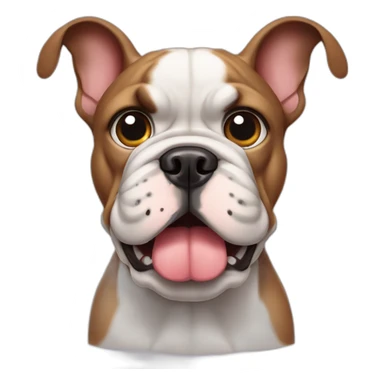 France-BullDog with big ears eyes mouth sticker