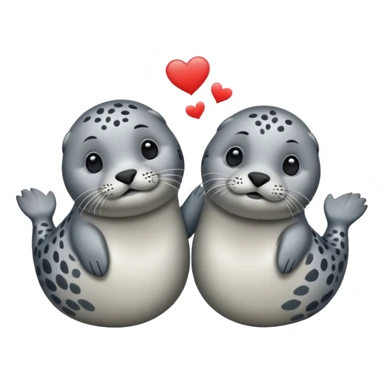 due foche innamorate sticker