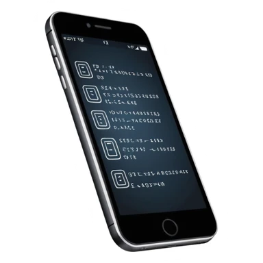 Minimalistic flat vector icon, iOS style, thin black contour on white background. Smartphone with code brackets <> on the screen. Clean, no text, no shadows sticker