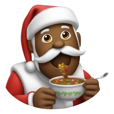 Santa eating gumbo sticker