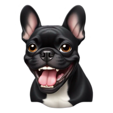  black french bulldog showing teeth sticker