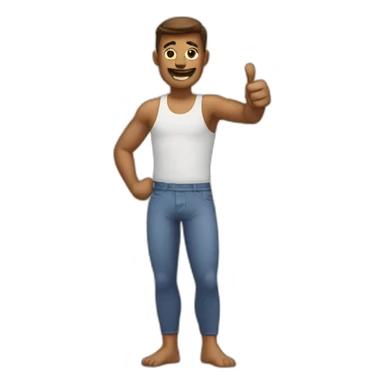 Man wearing boxer briefs having thumbs up sticker