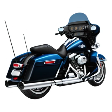 2012 harley davidson electra glide ultra classic with big blue pearl and vivid black two color paint scheme with recurve windshield, a radio antenna and a citizen's band radio antenna. sticker
