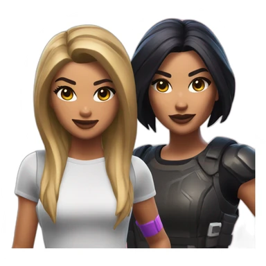 Kylie and Kendal kardashian in Fortnite sticker