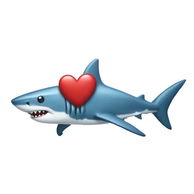 shark with 3 hearts sticker