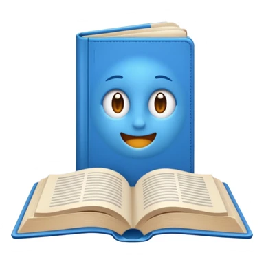 Opened book blue sticker