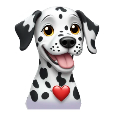 dalmation dog with heart  sticker