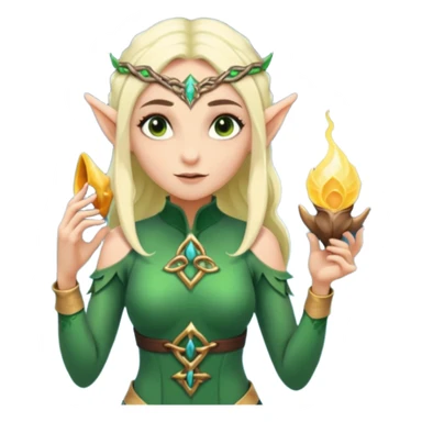 elf female Short wetsuit-style garb, glowing runes on skin, holding a conch horn. sticker
