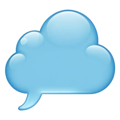 rounded thought bubble with small trailing bubbles, empty, emoji style sticker