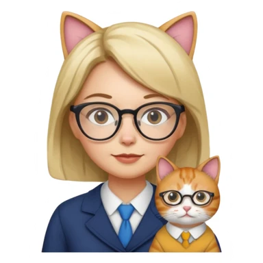 this emoji "👩🏻‍🏫" but the woman is a cat sticker