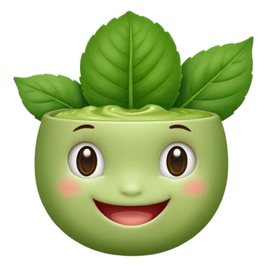 Baby matcha leaf smiling sticker