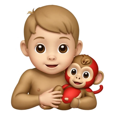 Baby with Monkey. sticker